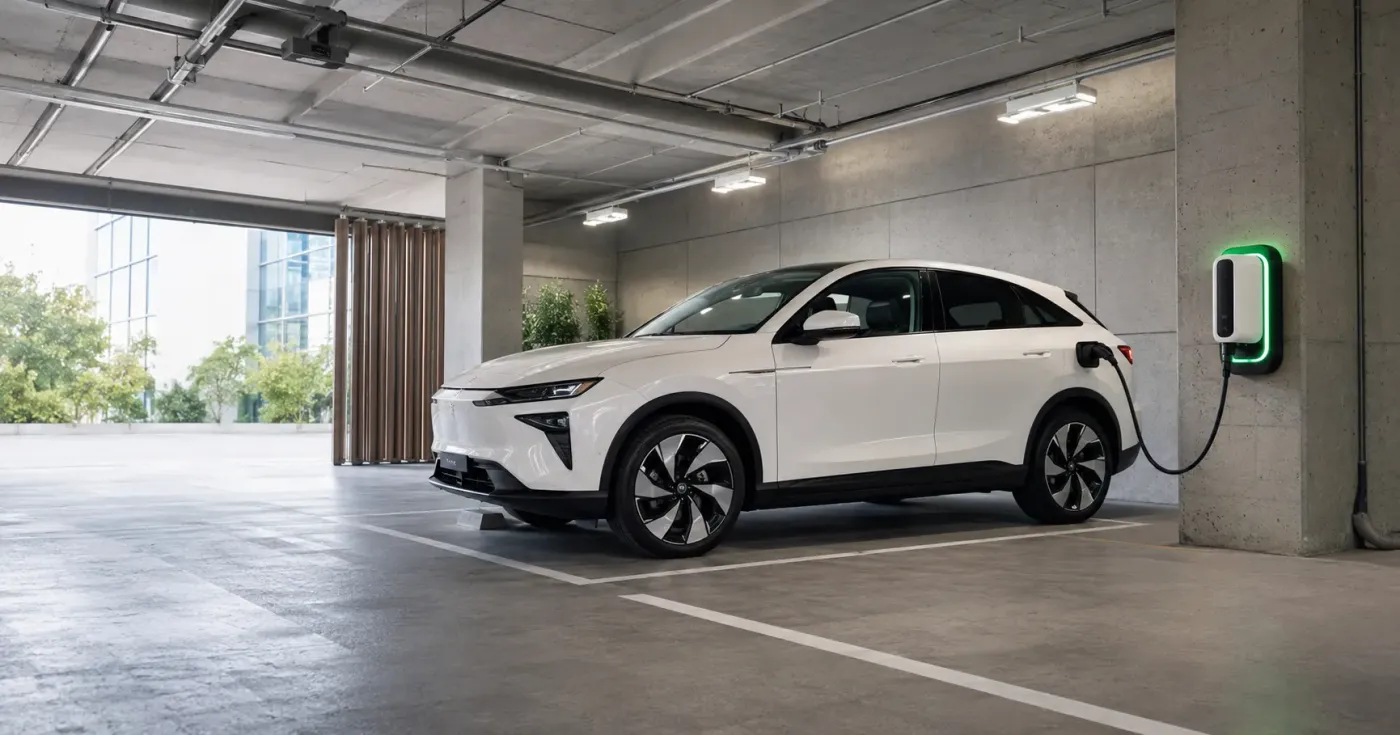 Elektro-SUV an Firmen-Ladestation
