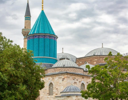 Konya Mevlana Museum und Kubbe-i Hadra Grüne Kuppel Aussicht