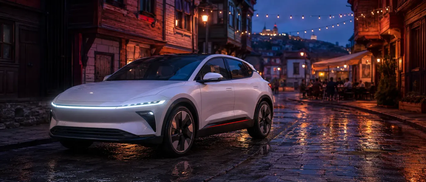 Togg T8X B-SUV in einer historischen Straße Istanbuls — tägliche Stadtnutzung